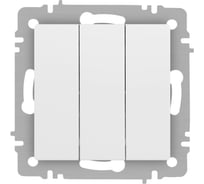 Выключатель Intro Accent 610601М тройной, 10А250В, IP20, СУ, AL/CU, белый матовый Б0063532