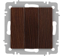 Выключатель Intro Accent 610610 тройной, 10А250В, IP20, СУ, AL/CU, венге Б0063550