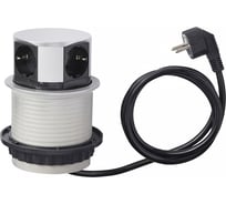 Выдвижной встраиваемый розеточный блок GTV на 4 EURO розетки AE-BPW4S100-53