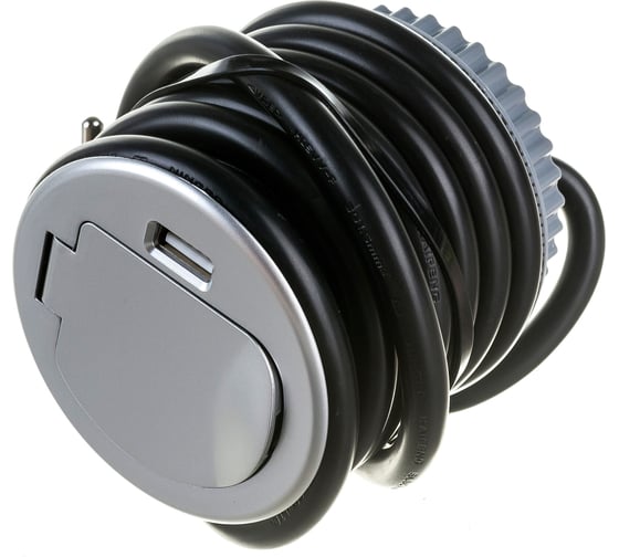 Выдвижной встраиваемый розеточный блок GTV на 1 EURO розетки и 1 USB AE-BPW1S1UCH-53