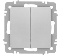Переключатель Intro Accent 610703 двойной, 10А250В, IP20, СУ, AL/CU, алюминий Б0063560