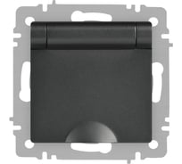 Розетка Intro Accent 620307 2PE Schuko с крышкой, 16А250В, IP20, скрытой установки, AL/CU, графит Б0063441