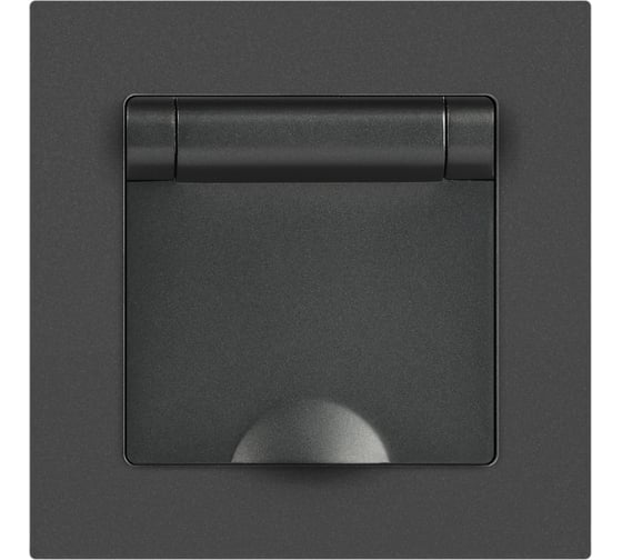 Розетка Intro Accent 620307 2PE Schuko с крышкой, 16А250В, IP20, скрытой установки, AL/CU, графит Б0063441