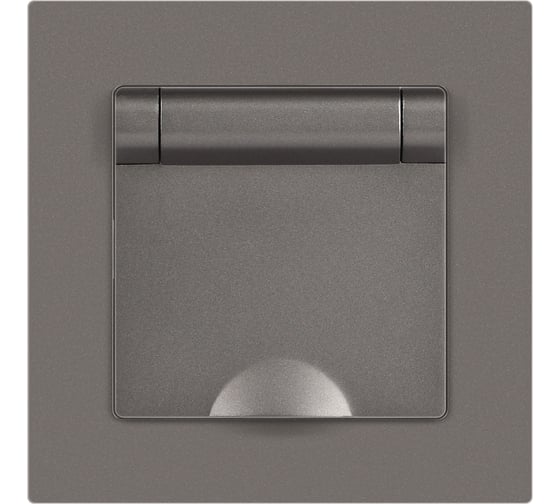 Розетка Intro Accent 620309 2PE Schuko с крышкой, 16А250В, IP20, скрытой установки, AL/CU, титан Б0063471