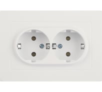 Розетка Intro Accent 620501М 2x2PE Schuko, 16А250В, IP20, скрытой установки, AL/CU, белый матовый Б0063487