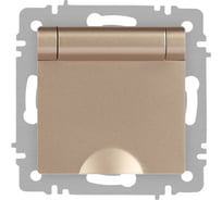 Розетка Intro Accent 620304 2PE Schuko с крышкой, 16А250В, IP20, скрытой установки, шампань Б0063738