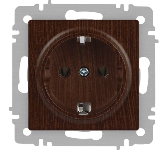 Розетка Intro Accent 620210 2PE Schuko, 16А250В, IP20, скрытой установки, венге Б0063703 1