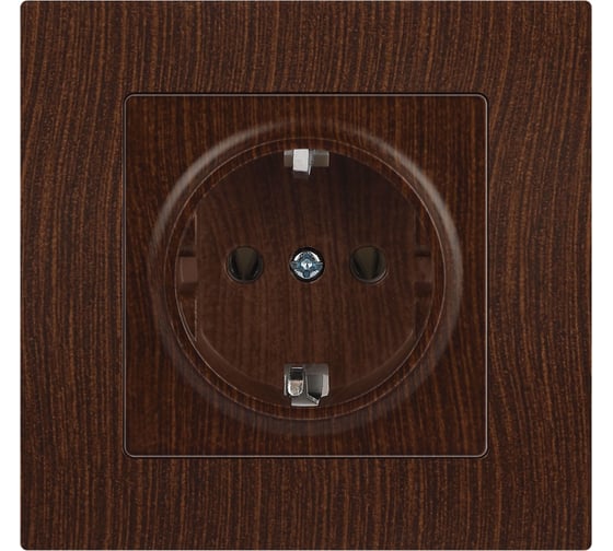 Розетка Intro Accent 620210 2PE Schuko, 16А250В, IP20, скрытой установки, венге Б0063703