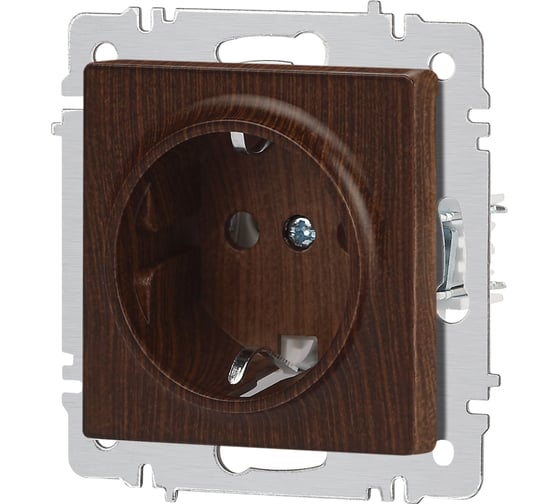 Розетка Intro Accent 620210 2PE Schuko, 16А250В, IP20, скрытой установки, венге Б0063703