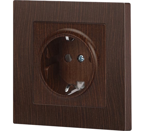 Розетка Intro Accent 620210 2PE Schuko, 16А250В, IP20, скрытой установки, венге Б0063703
