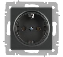 Розетка Intro Accent 620207 2PE Schuko, 16А250В, IP20, скрытой установки, графит Б0063697