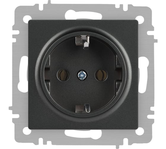 Розетка Intro Accent 620207 2PE Schuko, 16А250В, IP20, скрытой установки, графит Б0063697 1