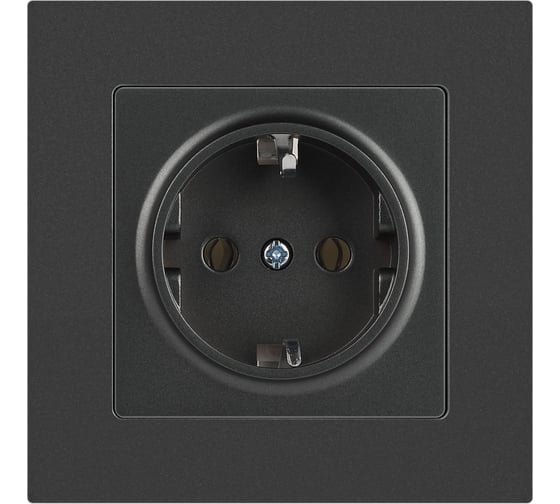 Розетка Intro Accent 620207 2PE Schuko, 16А250В, IP20, скрытой установки, графит Б0063697