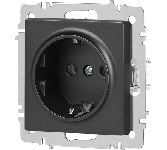 Розетка Intro Accent 620207 2PE Schuko, 16А250В, IP20, скрытой установки, графит Б0063697