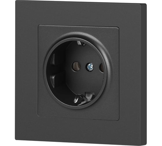 Розетка Intro Accent 620207 2PE Schuko, 16А250В, IP20, скрытой установки, графит Б0063697