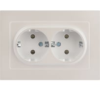 Розетка Intro Accent 620506, 2x2PE Schuko, 16А250В, IP20, скрытой установки, AL/CU, перламутр Б0063495