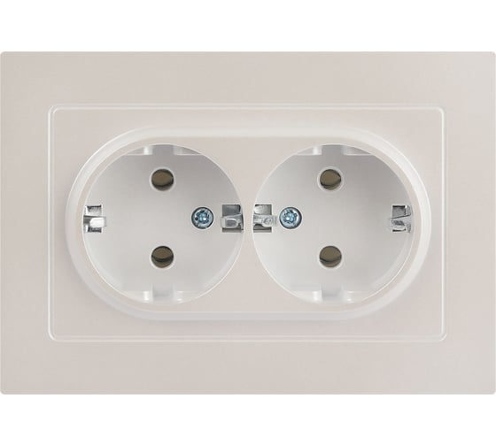 Розетка Intro Accent 620506, 2x2PE Schuko, 16А250В, IP20, скрытой установки, AL/CU, перламутр Б0063495 1