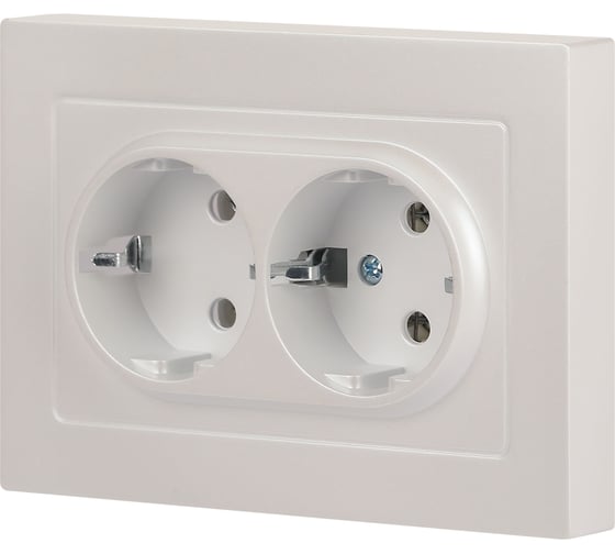 Розетка Intro Accent 620506, 2x2PE Schuko, 16А250В, IP20, скрытой установки, AL/CU, перламутр Б0063495