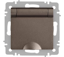 Розетка Intro Accent 620308 2PE Schuko с крышкой, 16А250В, IP20, скрытой установки, AL/CU, Accent, бронза Б0063436