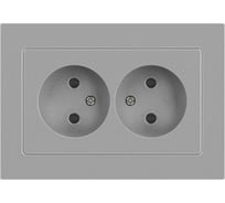 Розетка Intro Accent 620403 2x2P, 16А250В, IP20, скрытой установки, AL/CU, алюминий Б0063453