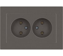 Розетка Intro Accent 620409 2x2P, 16А250В, IP20, скрытой установки, AL/CU, титан Б0063433