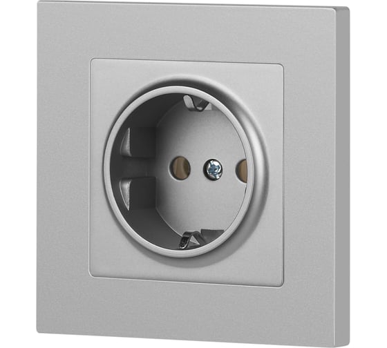 Розетка Intro Accent 620203 2PE Schuko, 16А250В, IP20, скрытой установки, алюминий Б0063686