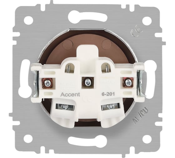 Розетка Intro Accent 620107, 2P, 16А250В, IP20, скрытой установки, графит Б0063669