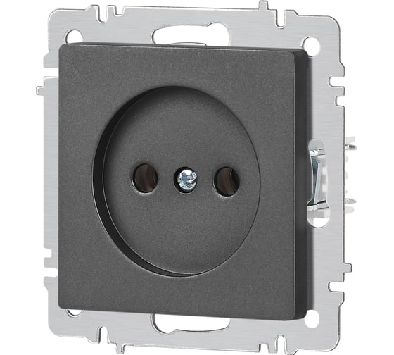 Розетка Intro Accent 620107, 2P, 16А250В, IP20, скрытой установки, графит Б0063669