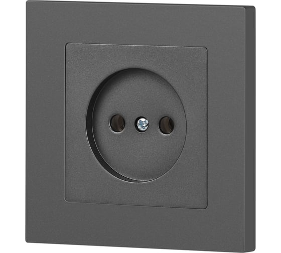 Розетка Intro Accent 620107, 2P, 16А250В, IP20, скрытой установки, графит Б0063669