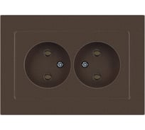 Розетка Intro Accent 620408 2x2P, 16А250В, IP20, скрытой установки, AL/CU, бронза Б0063472