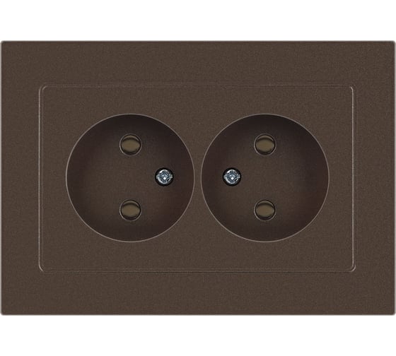Розетка Intro Accent 620408 2x2P, 16А250В, IP20, скрытой установки, AL/CU, бронза Б0063472