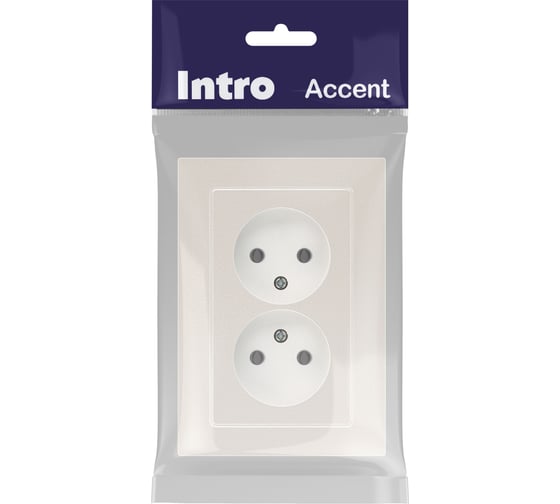 Розетка Intro Accent 620406 2x2P, 16А250В, IP20, скрытой установки, AL/CU, перламутр Б0063446