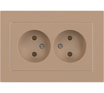Розетка Intro Accent 620404 2x2P, 16А250В, IP20, скрытой установки, AL/CU, шампань Б0063462