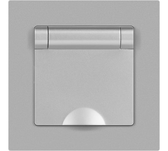 Розетка Intro Accent 620303 2PE Schuko с крышкой, 16А250В, IP20, скрытой установки, алюминий Б0063721