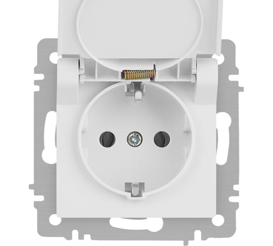 Розетка Intro Accent 620301М 2PE Schuko с крышкой, 16А250В, IP20, скрытой установки, белый матовый Б0063713
