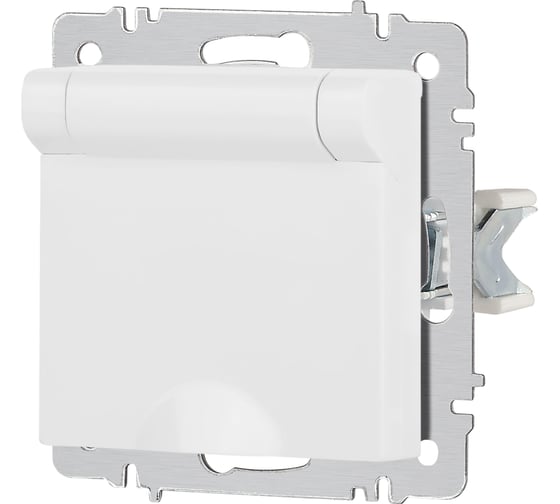 Розетка Intro Accent 620301М 2PE Schuko с крышкой, 16А250В, IP20, скрытой установки, белый матовый Б0063713