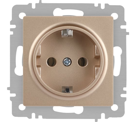 Розетка Intro Accent 620204 2PE Schuko, 16А250В, IP20, скрытой установки, шампань Б0063690