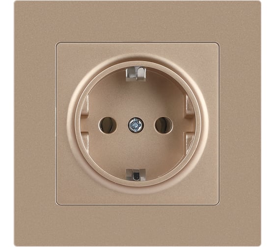 Розетка Intro Accent 620204 2PE Schuko, 16А250В, IP20, скрытой установки, шампань Б0063690