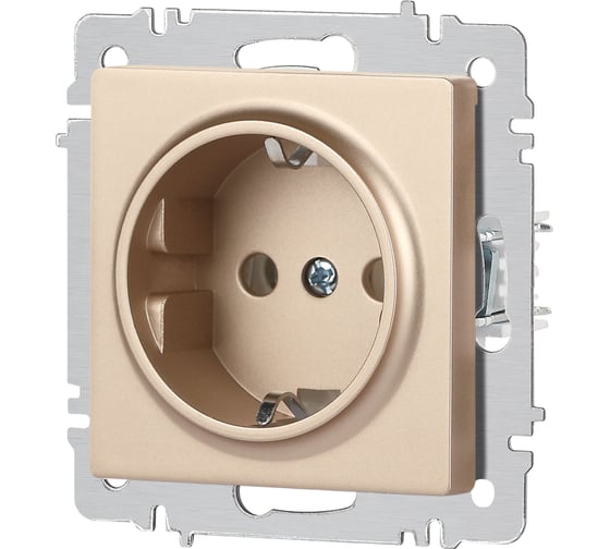 Розетка Intro Accent 620204 2PE Schuko, 16А250В, IP20, скрытой установки, шампань Б0063690