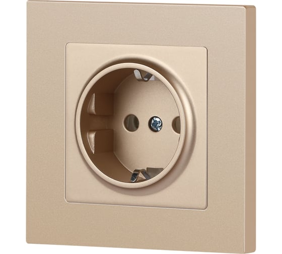 Розетка Intro Accent 620204 2PE Schuko, 16А250В, IP20, скрытой установки, шампань Б0063690