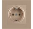 Розетка Intro Accent 620204 2PE Schuko, 16А250В, IP20, скрытой установки, шампань Б0063690 2