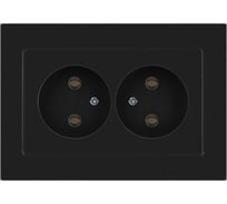 Розетка Intro Accent 620405 2x2P, 16А250В, IP20, скрытой установки, AL/CU, антрацит Б0063465