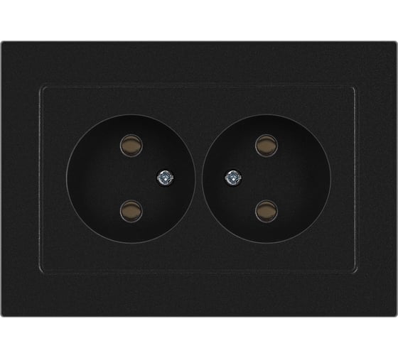 Розетка Intro Accent 620405 2x2P, 16А250В, IP20, скрытой установки, AL/CU, антрацит Б0063465
