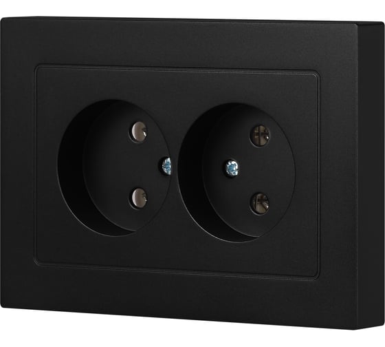 Розетка Intro Accent 620405 2x2P, 16А250В, IP20, скрытой установки, AL/CU, антрацит Б0063465