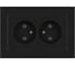 Розетка Intro Accent 620405 2x2P, 16А250В, IP20, скрытой установки, AL/CU, антрацит Б0063465 1