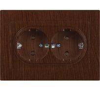 Розетка Intro Accent 620510, 2x2PE Schuko, 16А250В, IP20, скрытой установки, AL/CU, венге Б0063502