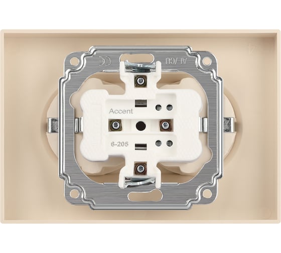 Розетка Intro Accent 620502 2x2PE Schuko, 16А250В, IP20, скрытой установки, AL/CU, слоновая кость Б0063489
