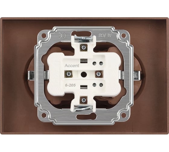 Розетка Intro Accent 620508 2x2PE Schuko, 16А250В, IP20, скрытой установки, AL/CU, бронза Б0063498 1