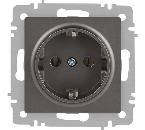 Розетка Intro Accent 620209 2PE Schuko, 16А250В, IP20, скрытой установки, титан Б0063701