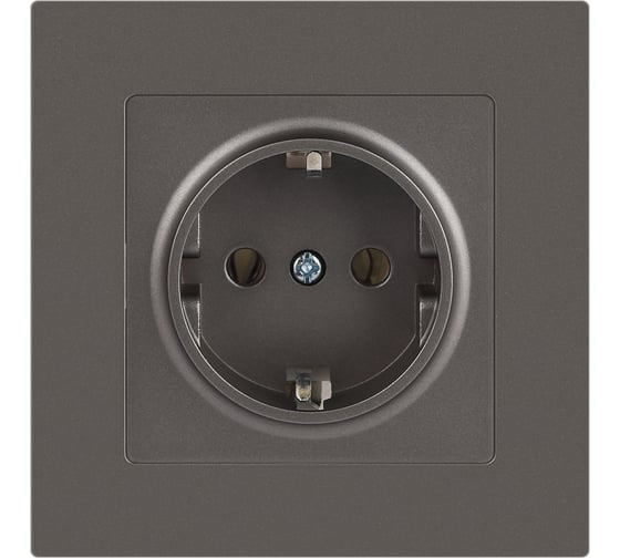 Розетка Intro Accent 620209 2PE Schuko, 16А250В, IP20, скрытой установки, титан Б0063701